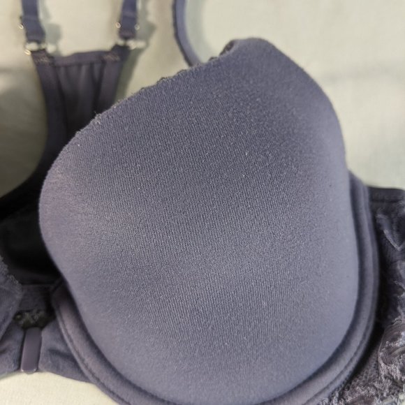 Victoria Secret 34C Body By Victoria lined Demi blue w/front close & lace! GUC! - Picture 3 of 16